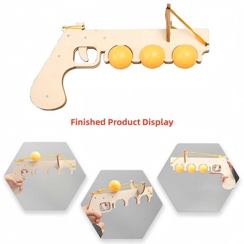 Table Tennis Gun - DIY خشبية 3D لغز تنس الطاولة